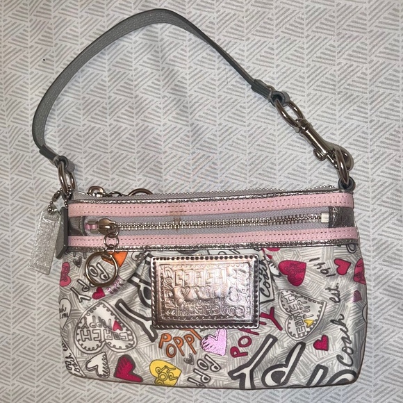 Coach Poppy Graffiti Mini Bag/Wristlet - Picture 1 of 5